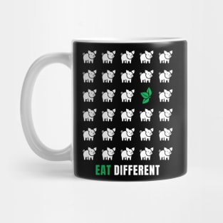 Vegan "Eat Different" great gift idea for convinced vegans Mug